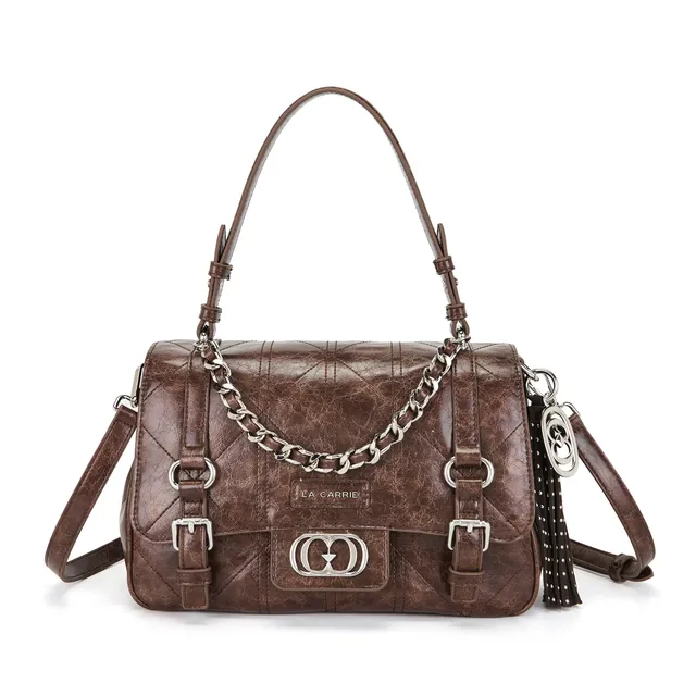 La Carrie Atena Spiderweb sac shopping marron PU