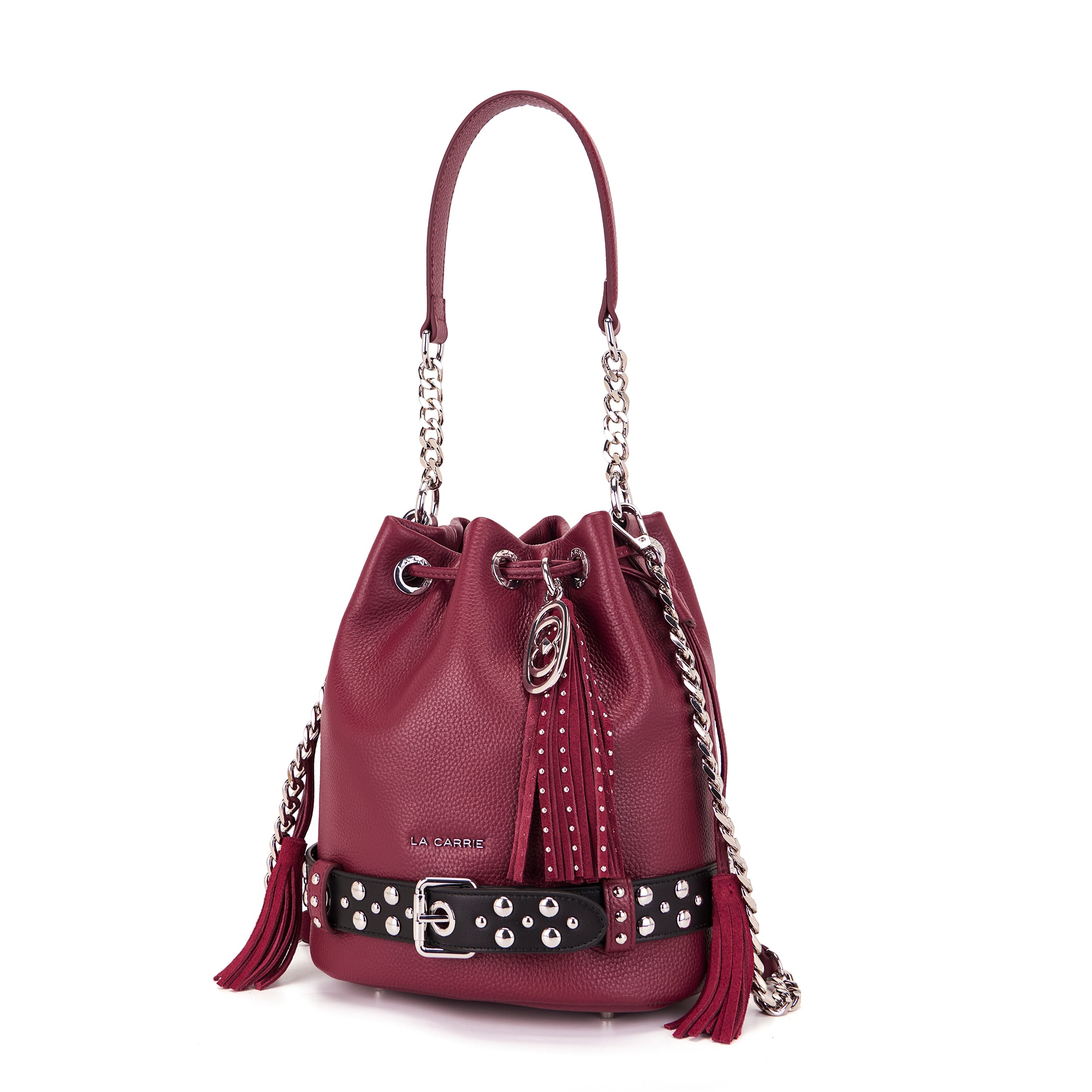La Carrie Backdoor sac seau PU bordeaux 24 cm
