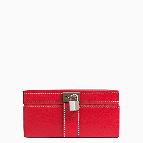Le Tanneur boîte à bijoux cuir femme velours miroir