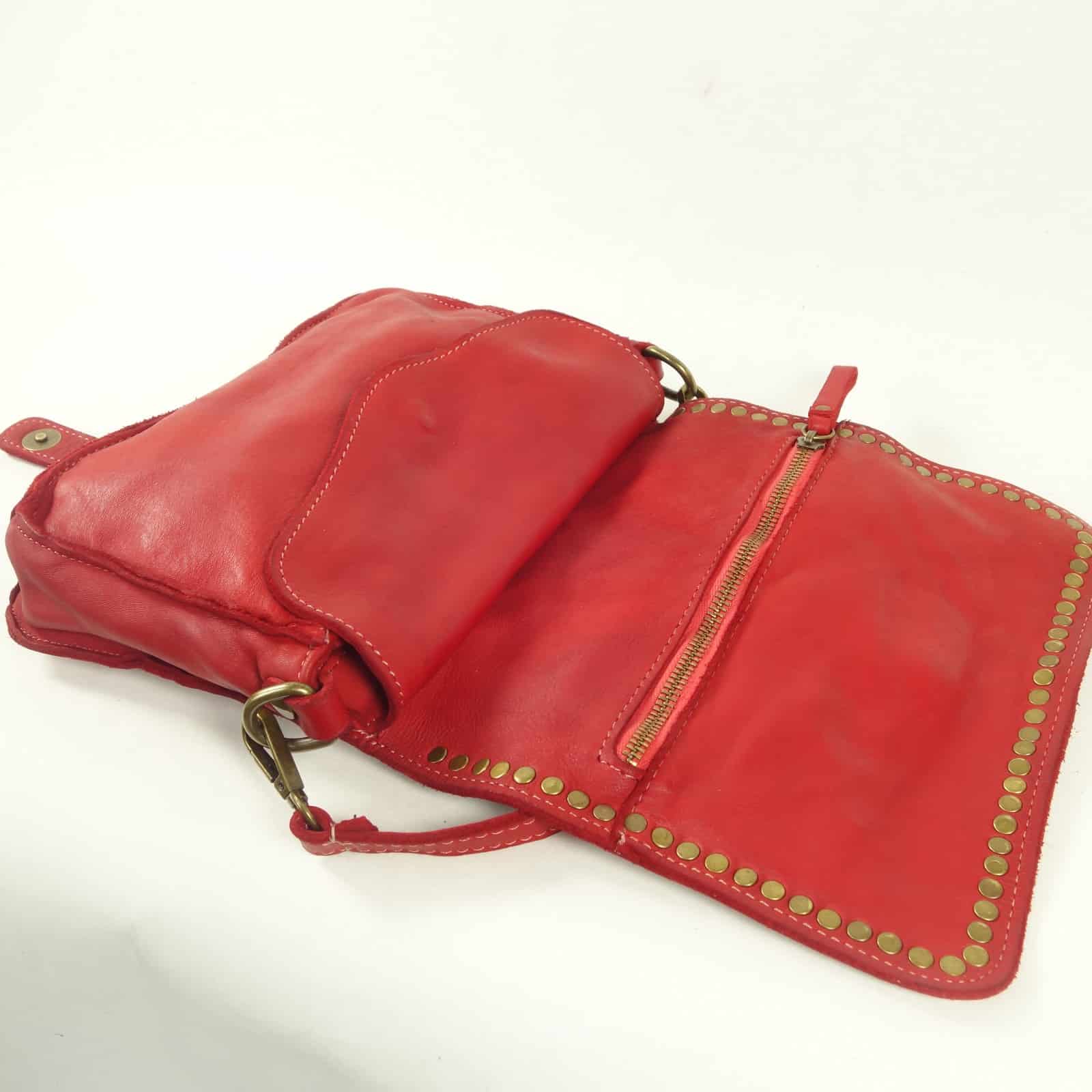 Collection Esprit Cuir Gena mini pochette cuir rouge vintage