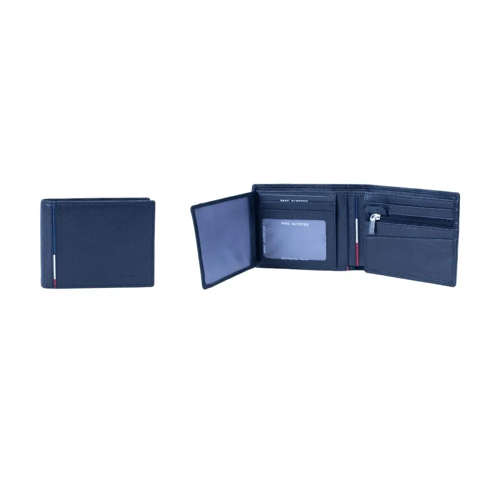 MAC ALYSTER FLEURON Portefeuille italien Marine poche monnaie
