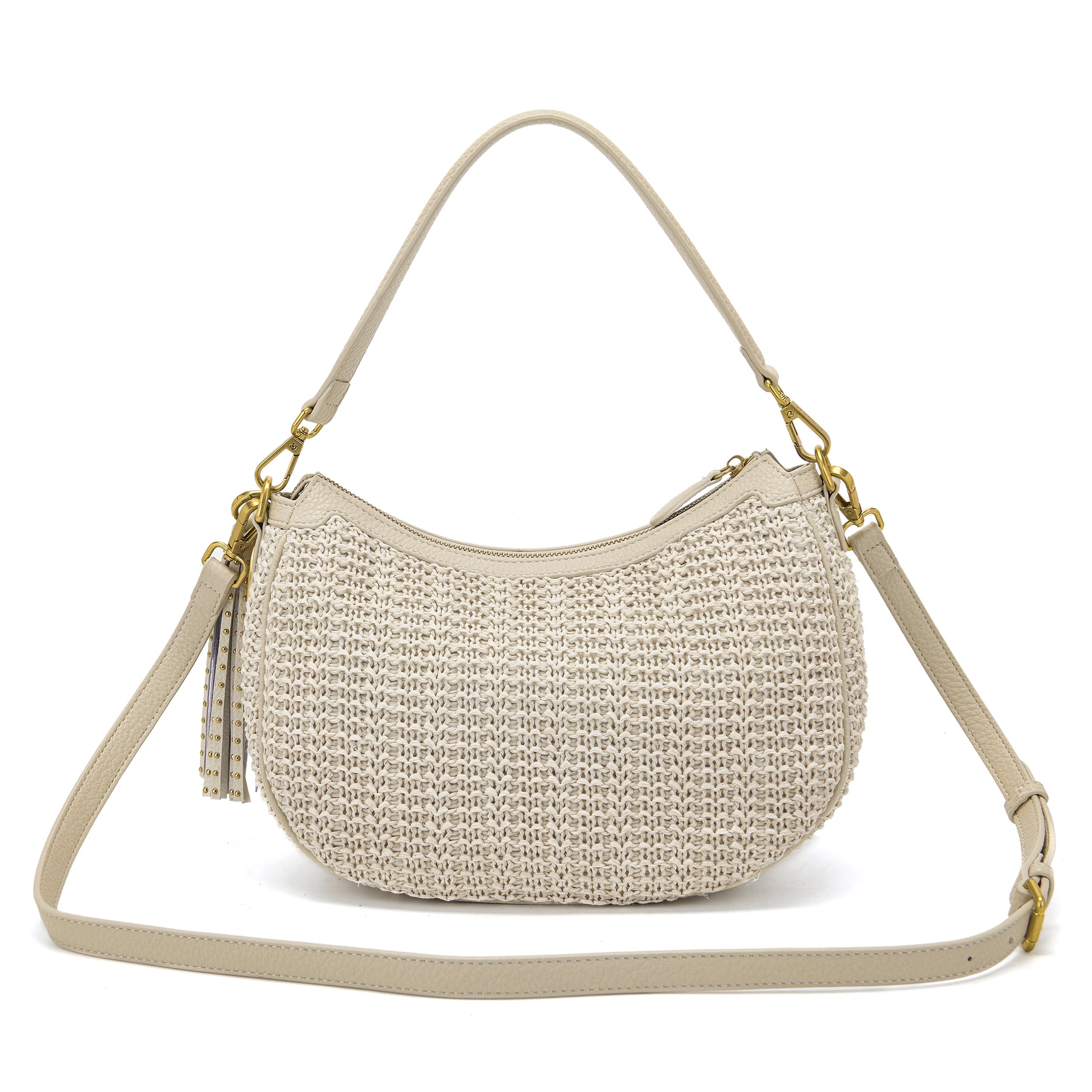La Carrie Arabesque sac bandouliere beige raffia