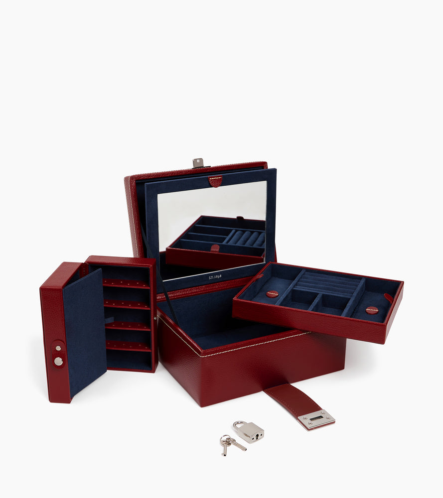 Le Tanneur boîte à bijoux cuir moyen Revolution red miroir