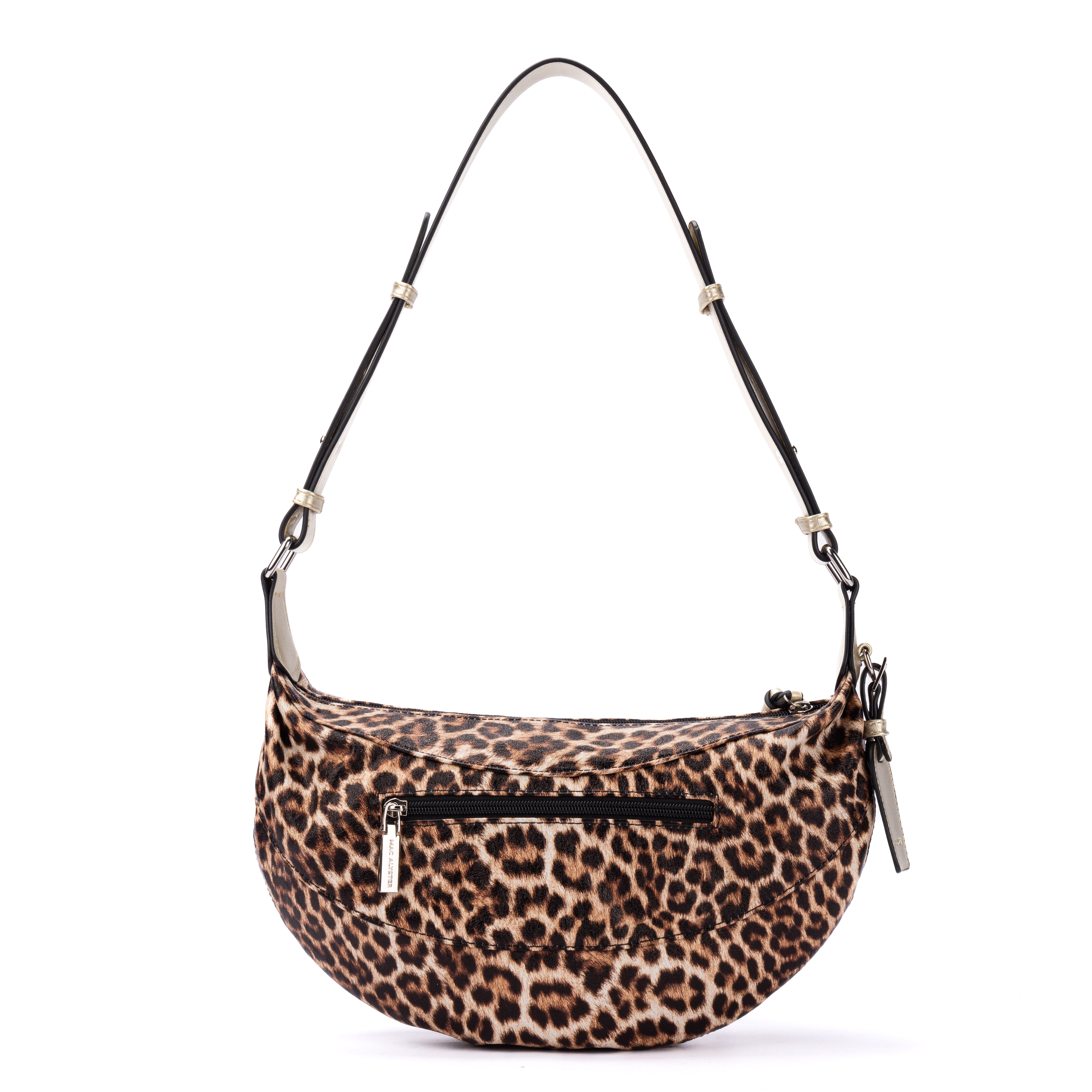 MAC ALYSTER Capsule Léopard sac demi-lune Noir léger
