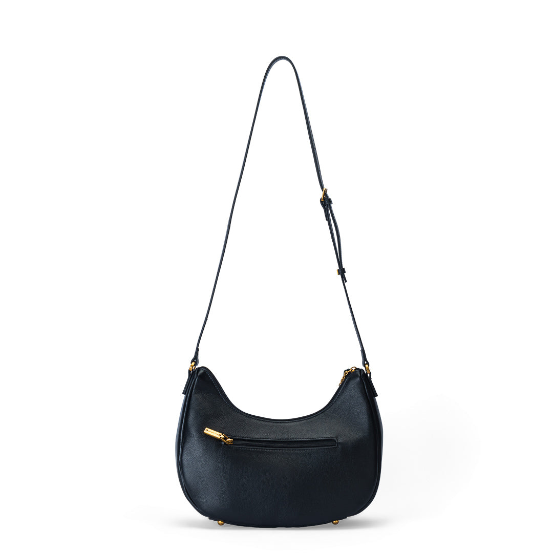 MAC ALYSTER INES sac cuir cognac demi-lune travers 32 cm