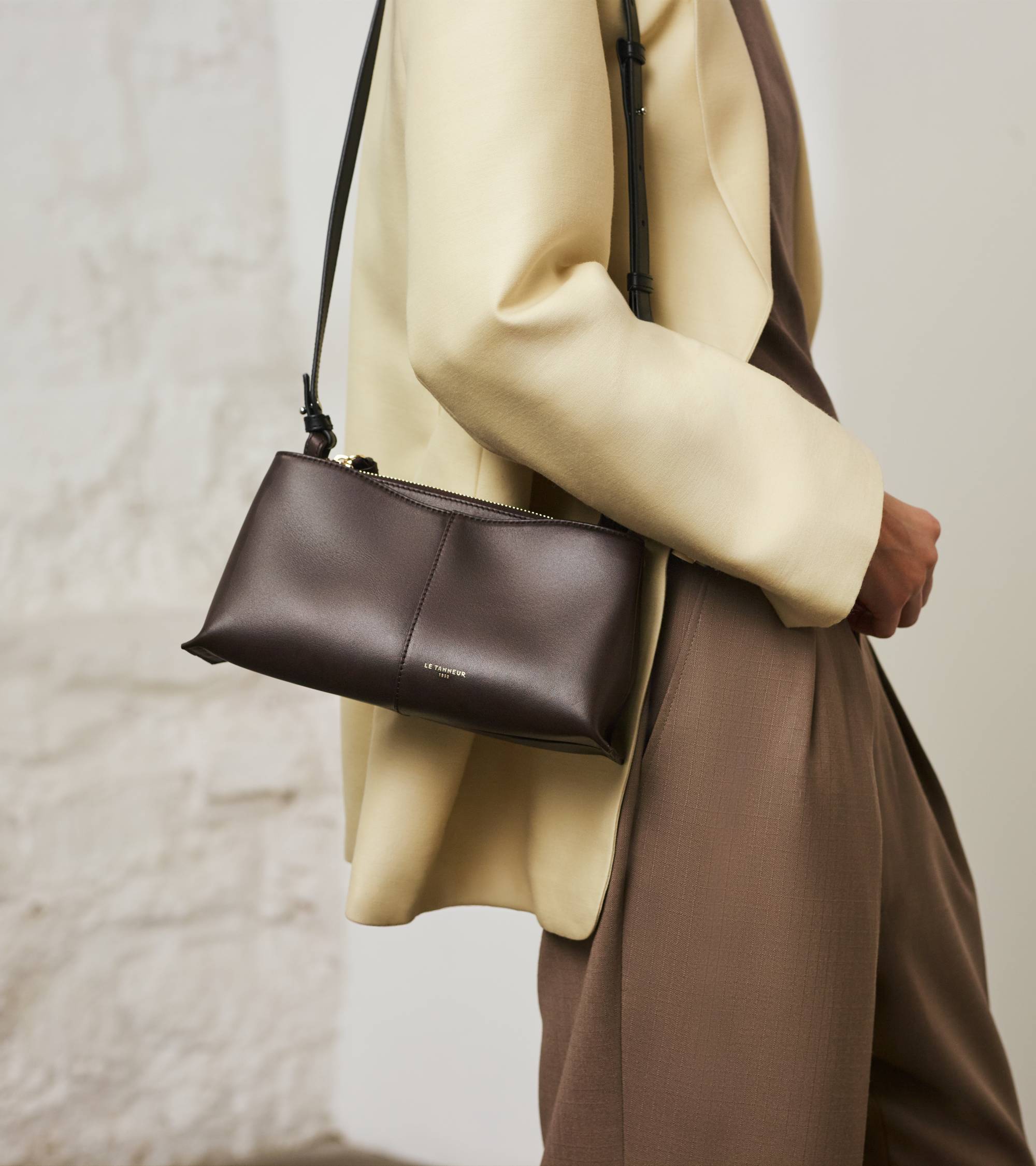 Le Tanneur Félicie petit sac bandoulière marron cuir lisse