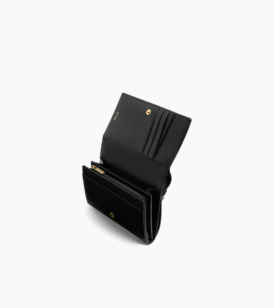 Le Tanneur Emilie portefeuille cuir signature T Noir anti RFID