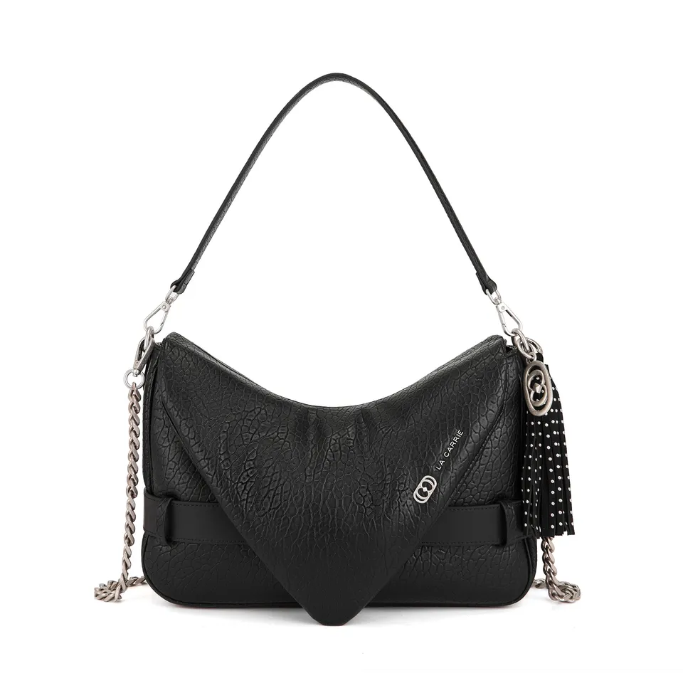 La Carrie Belty sac bandoulière noir chaîne 36 cm