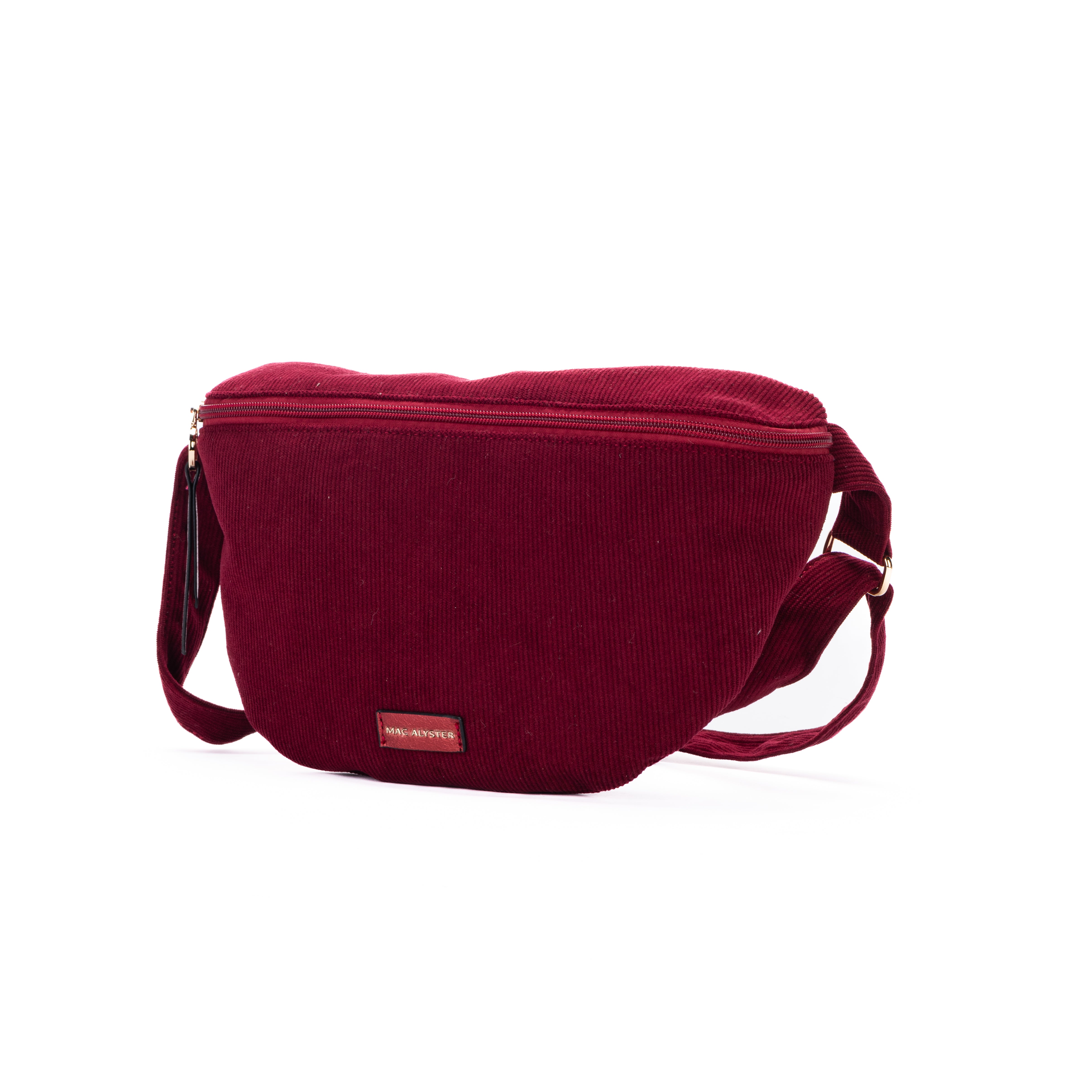 MAC ALYSTER Côtelé sac banane velours bordeaux
