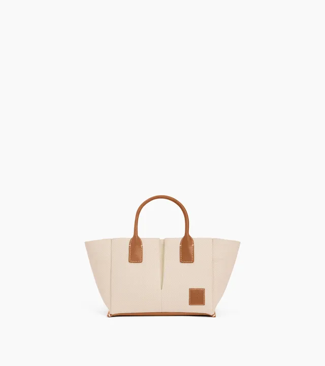 Le Tanneur Elena petit sac cuir toile naturel