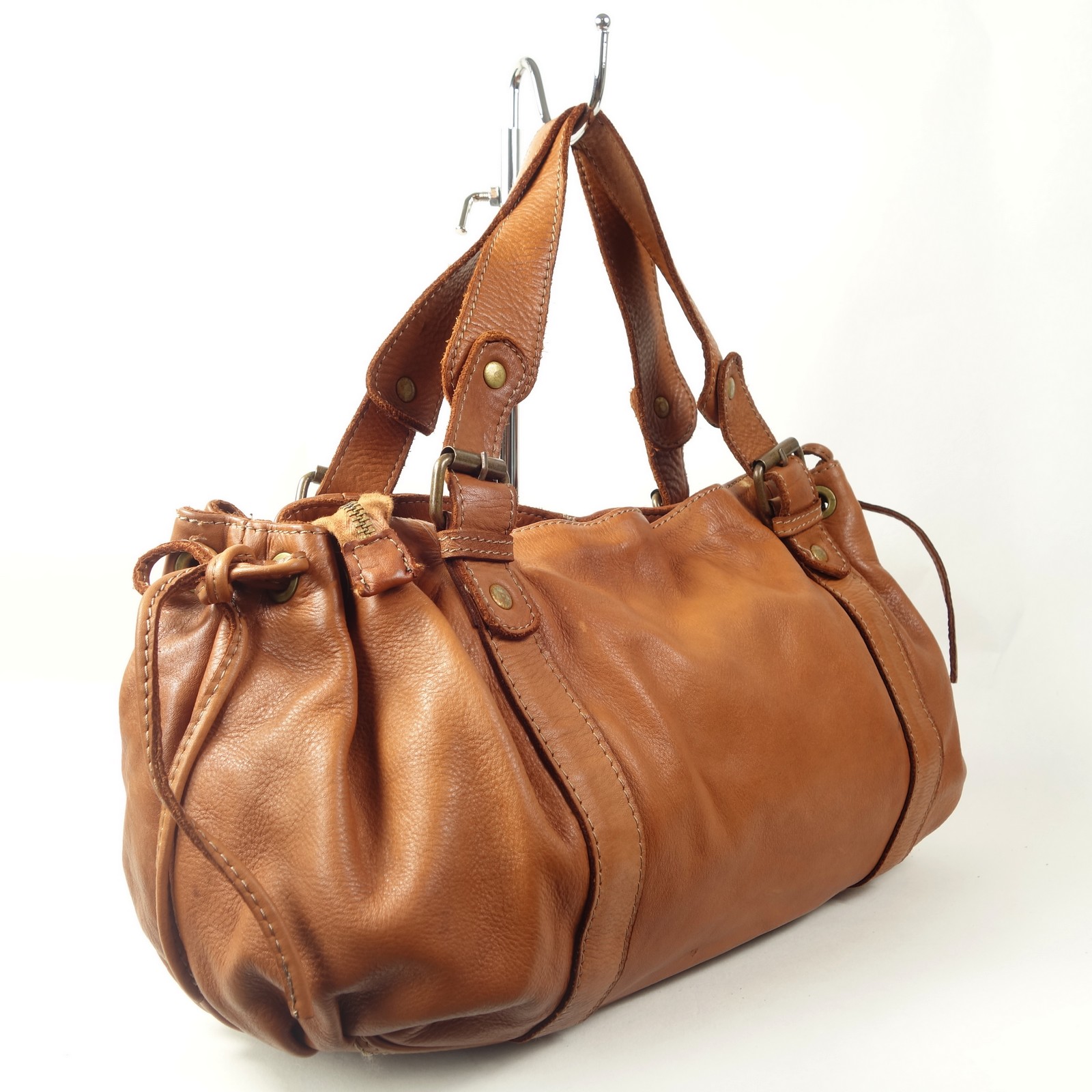 Esprit Cuir Violetta sac épaule cuir camel souple