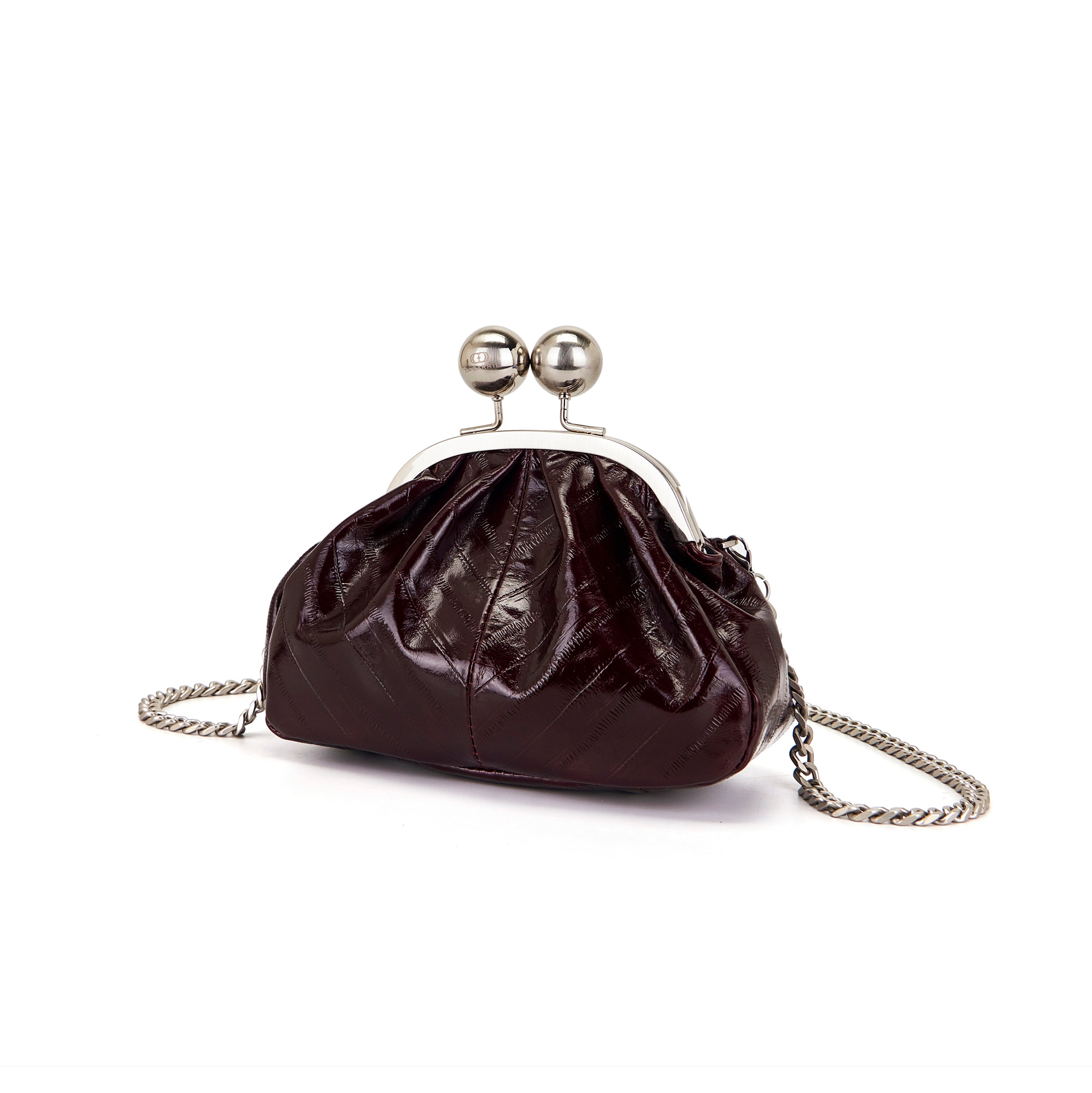 La Carrie Bag Capsule sac bandouliere cuir bordeaux 25x8x14