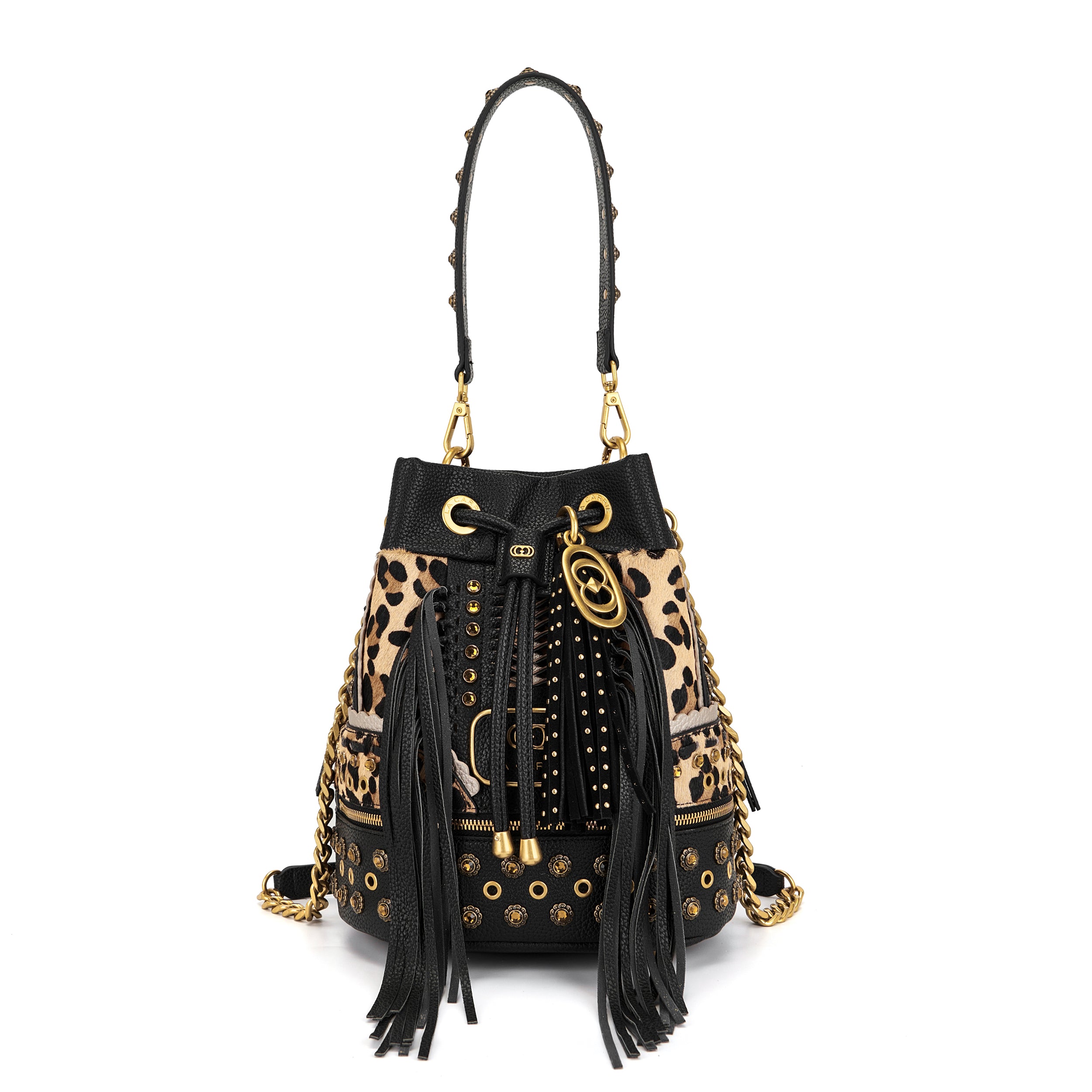 La Carrie Jungle sac seau léopard 26x19x28cm