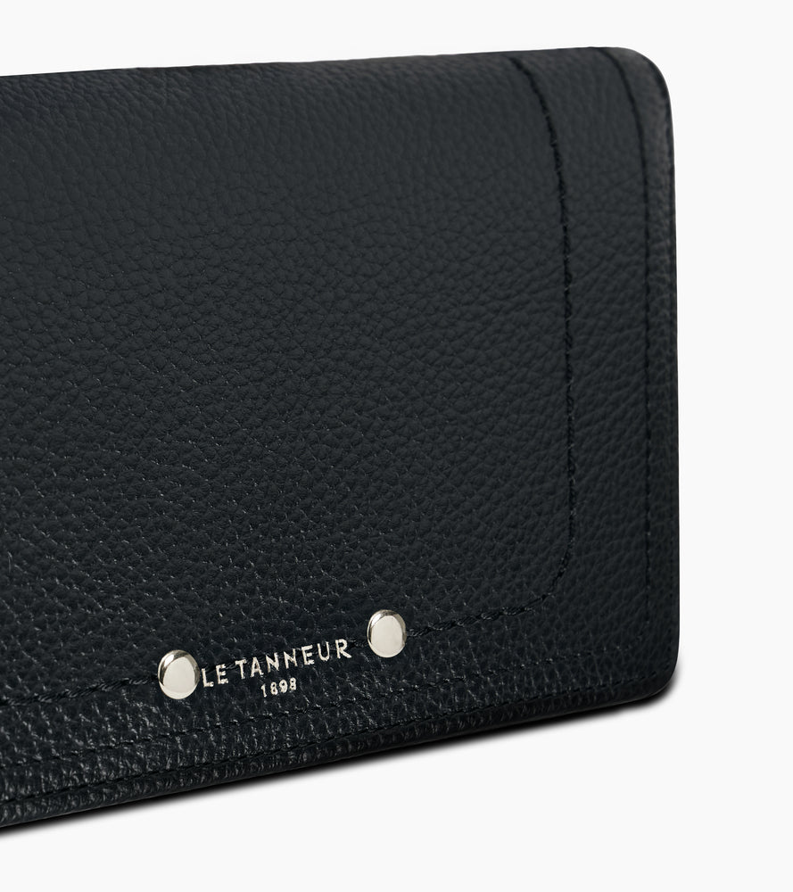 Le Tanneur Ella portefeuille cuir grainé noir moyen
