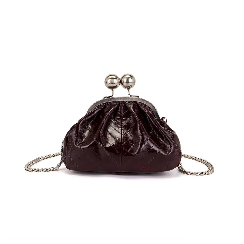 La Carrie Bag Capsule sac bandouliere cuir bordeaux 25x8x14