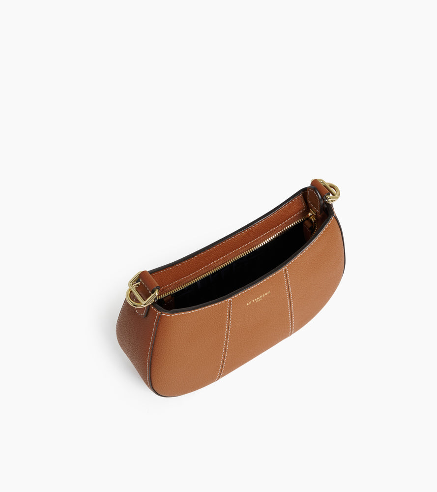 Le Tanneur Juliette Petit Sac Demi-Lune Cuir Camel