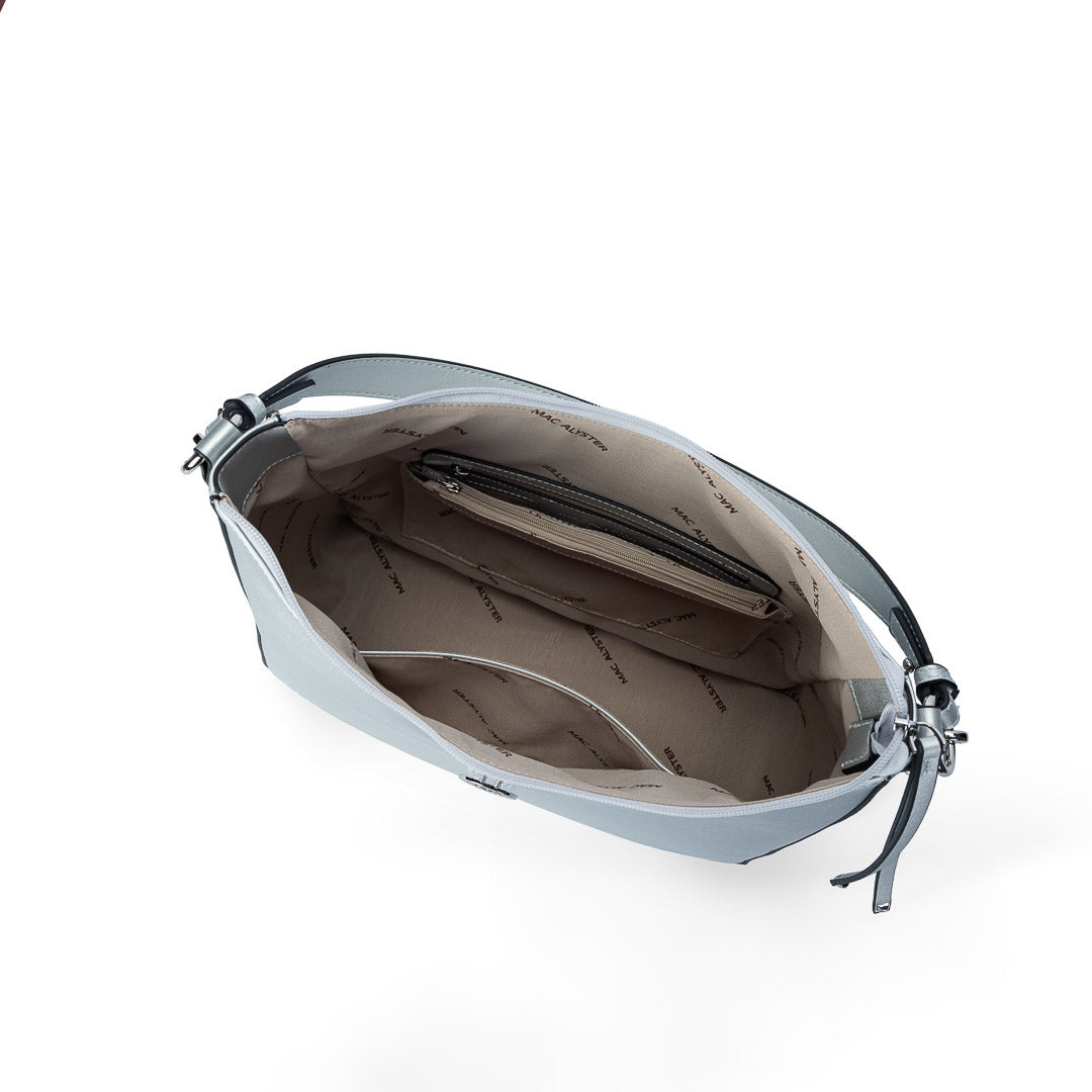 MAC ALYSTER Tentation sac épaule hobo argent clouté