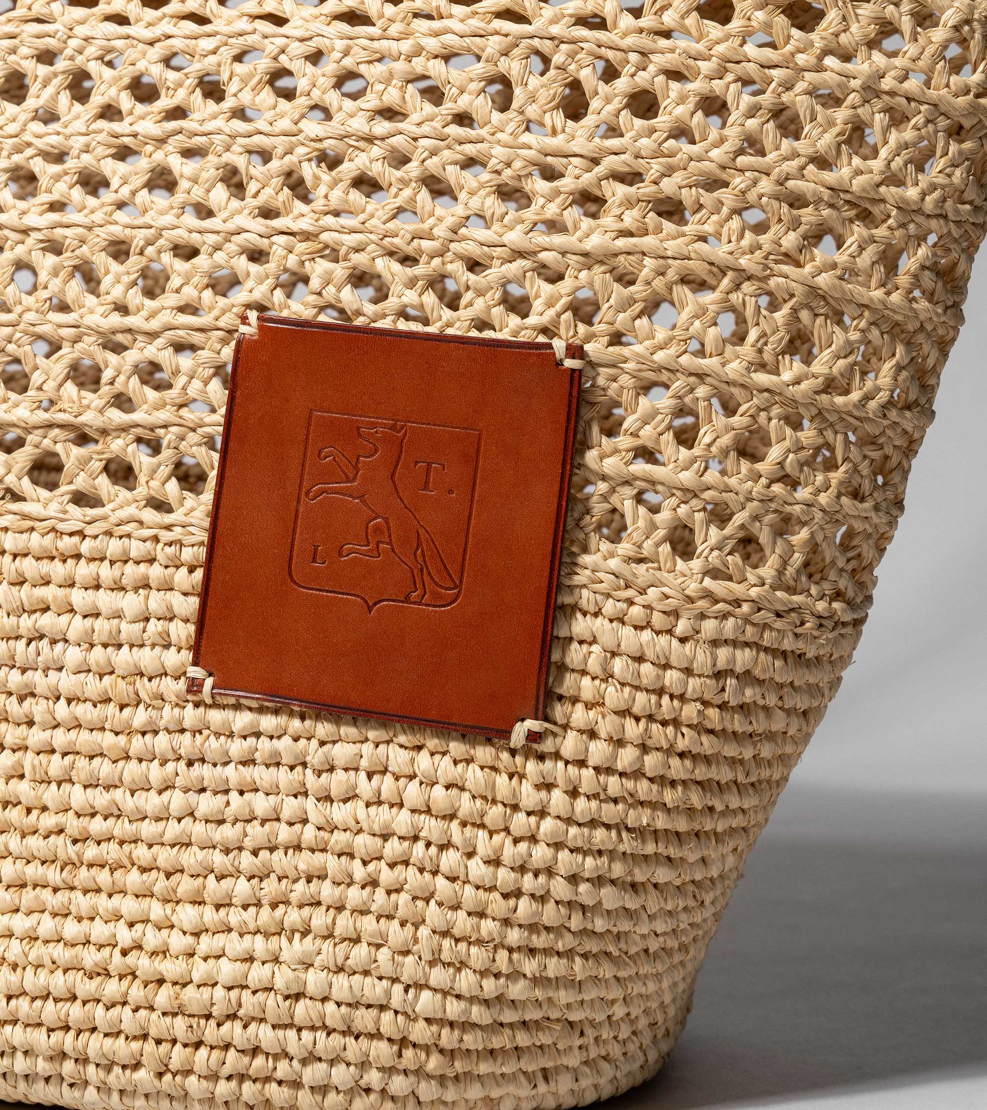 Le Tanneur Nattier grand cabas cuir raphia Natural Tan