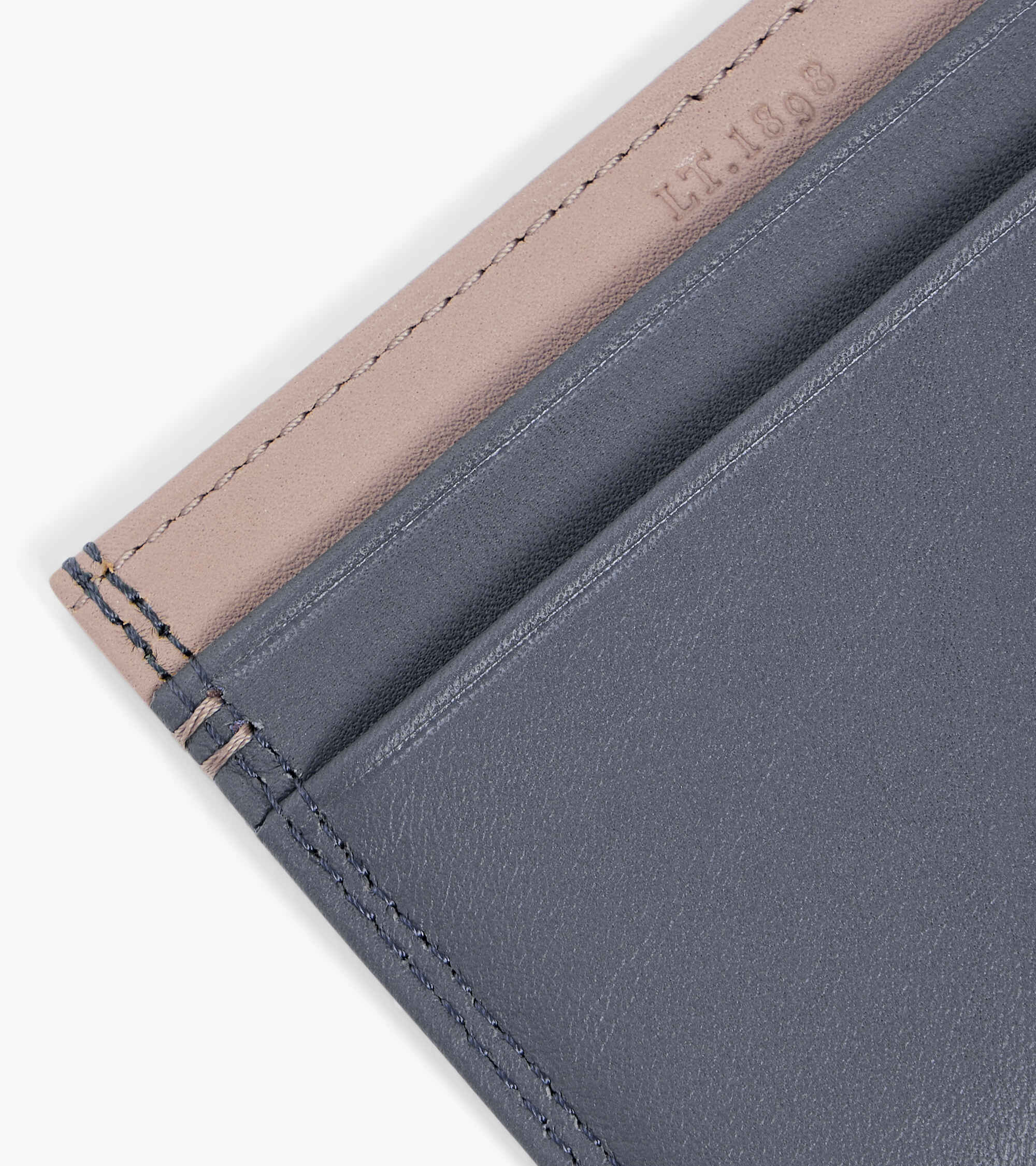 Le Tanneur Martin porte-cartes cuir lisse bleu acier fossil