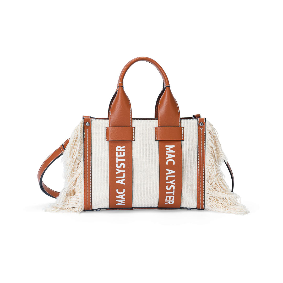 Mac Alyster Clover petit sac à main franges cognac