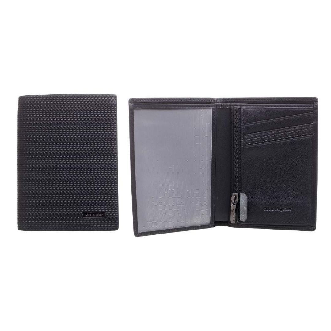 MAC ALYSTER Cambridge petit portefeuille noir chevrons