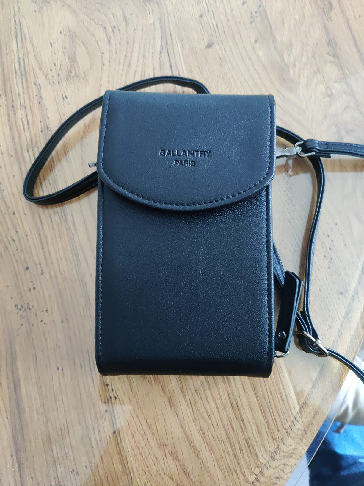 Gallantry Sacs Bandoulière Pochette Smartphone Noir Simili Cuir 11x18cm