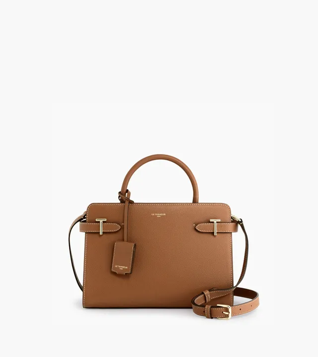 Le Tanneur Emilie sac à main cuir grainé Brown Tan moyen
