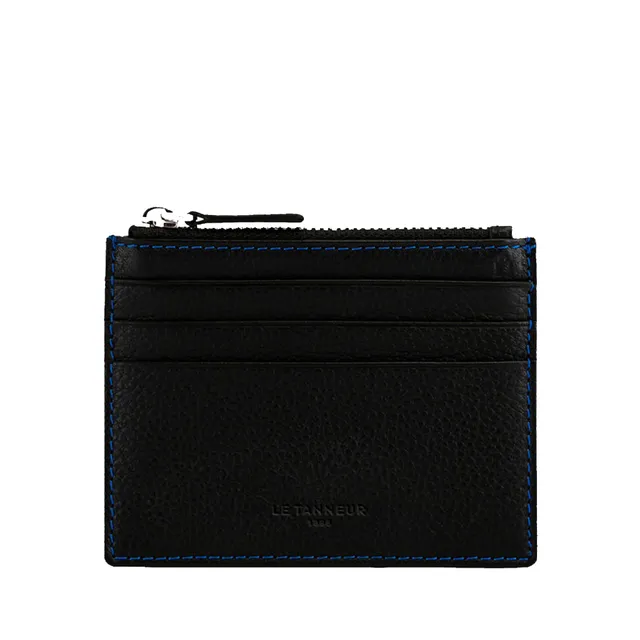 Le Tanneur Charles Porte Cartes Cuir Bleu Foncé Anti-RFID