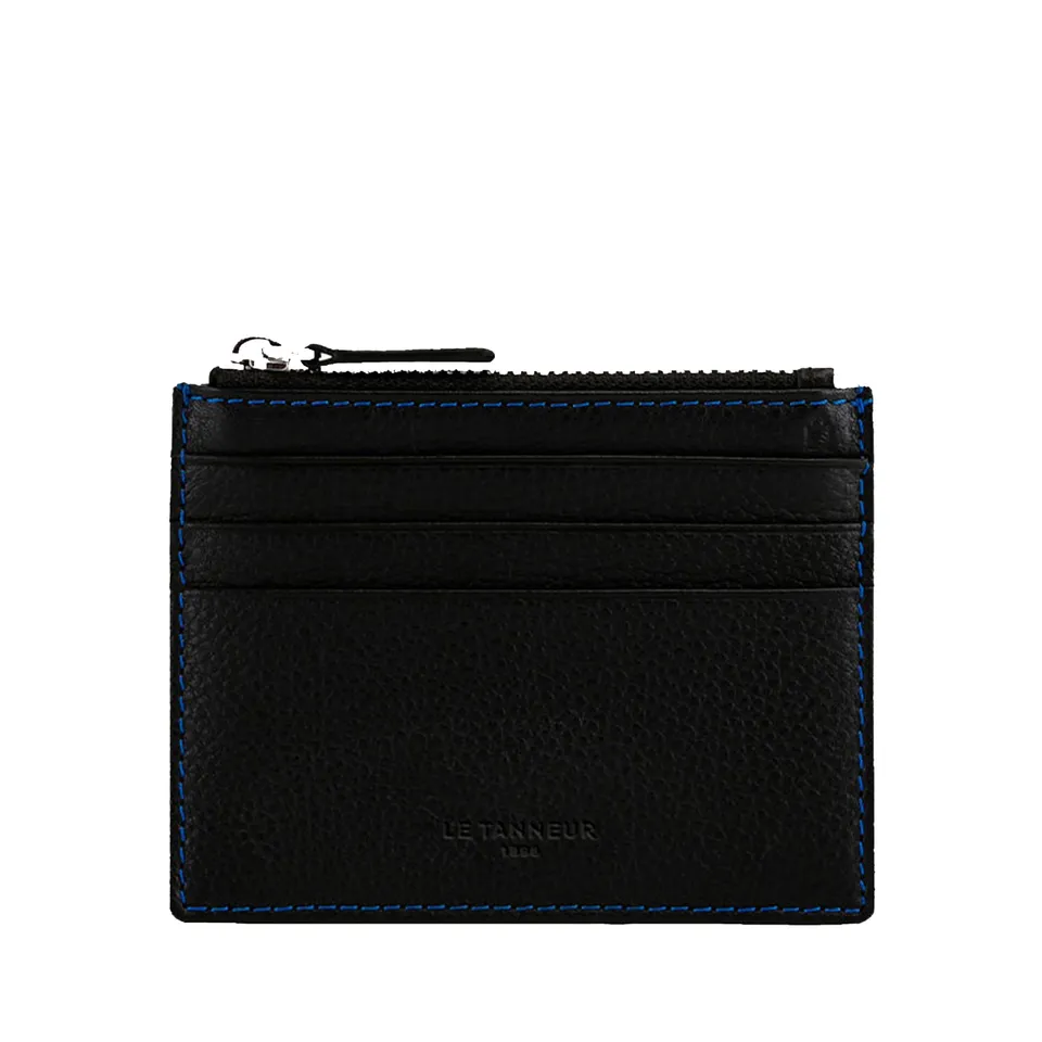 Le Tanneur Charles Porte Cartes Cuir Bleu Foncé Anti-RFID