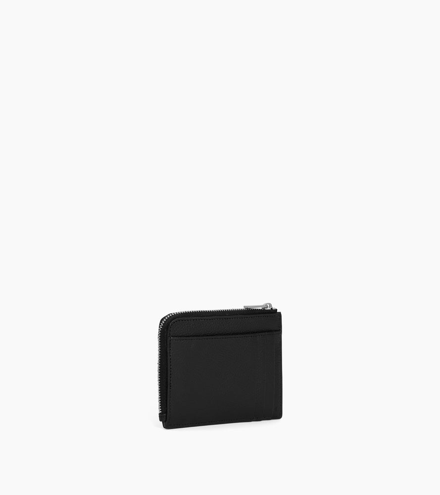 Le Tanneur Emile porte-cartes cuir grainé zip noir