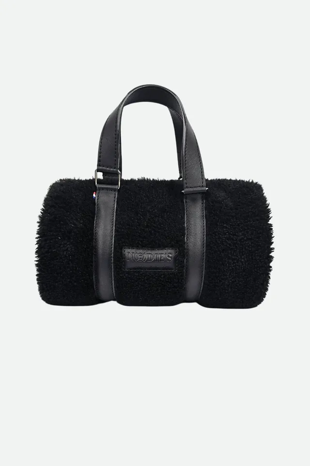 Nodie's Jim sac bowling cuir agneau teddy noir