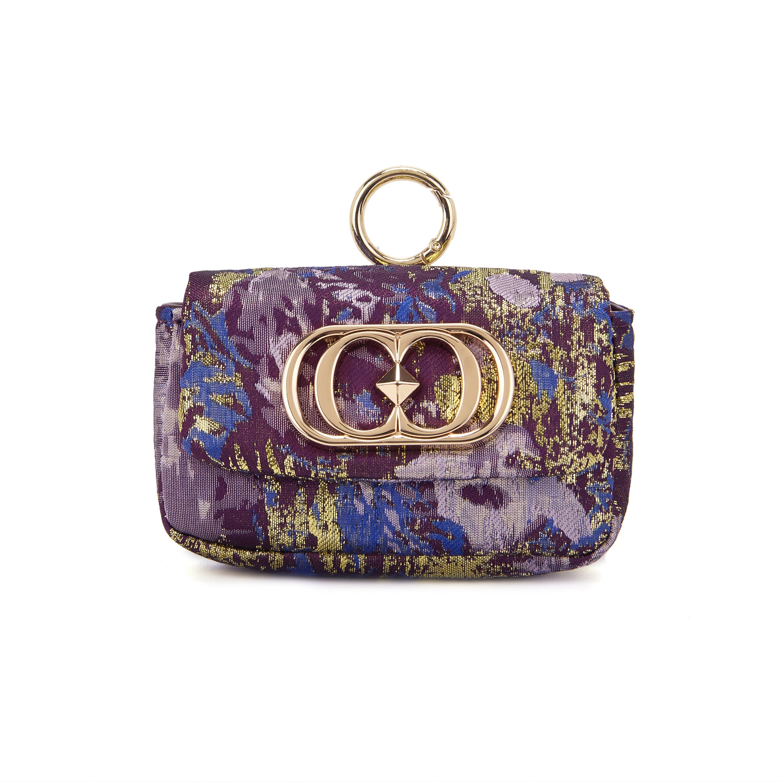 La Carrie Bag Charm sac ivoire jacquard 11x4x7cm