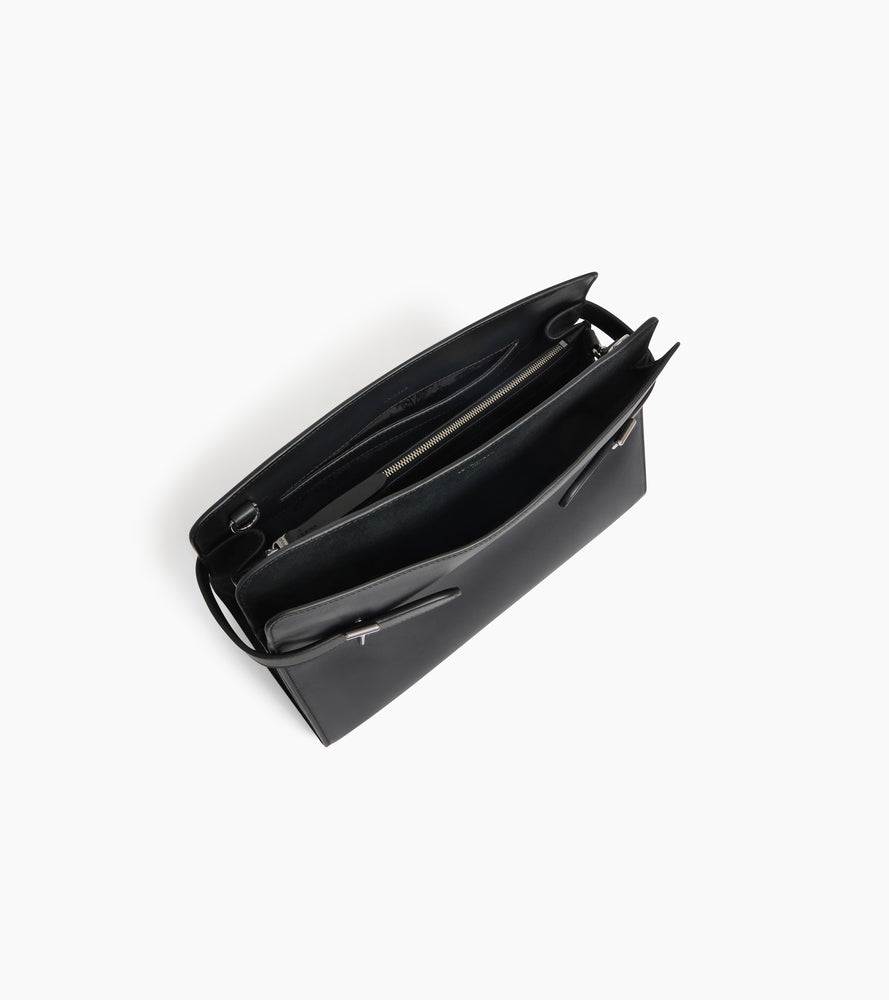 Le Tanneur Emie sac épaule cuir noir grand modèle