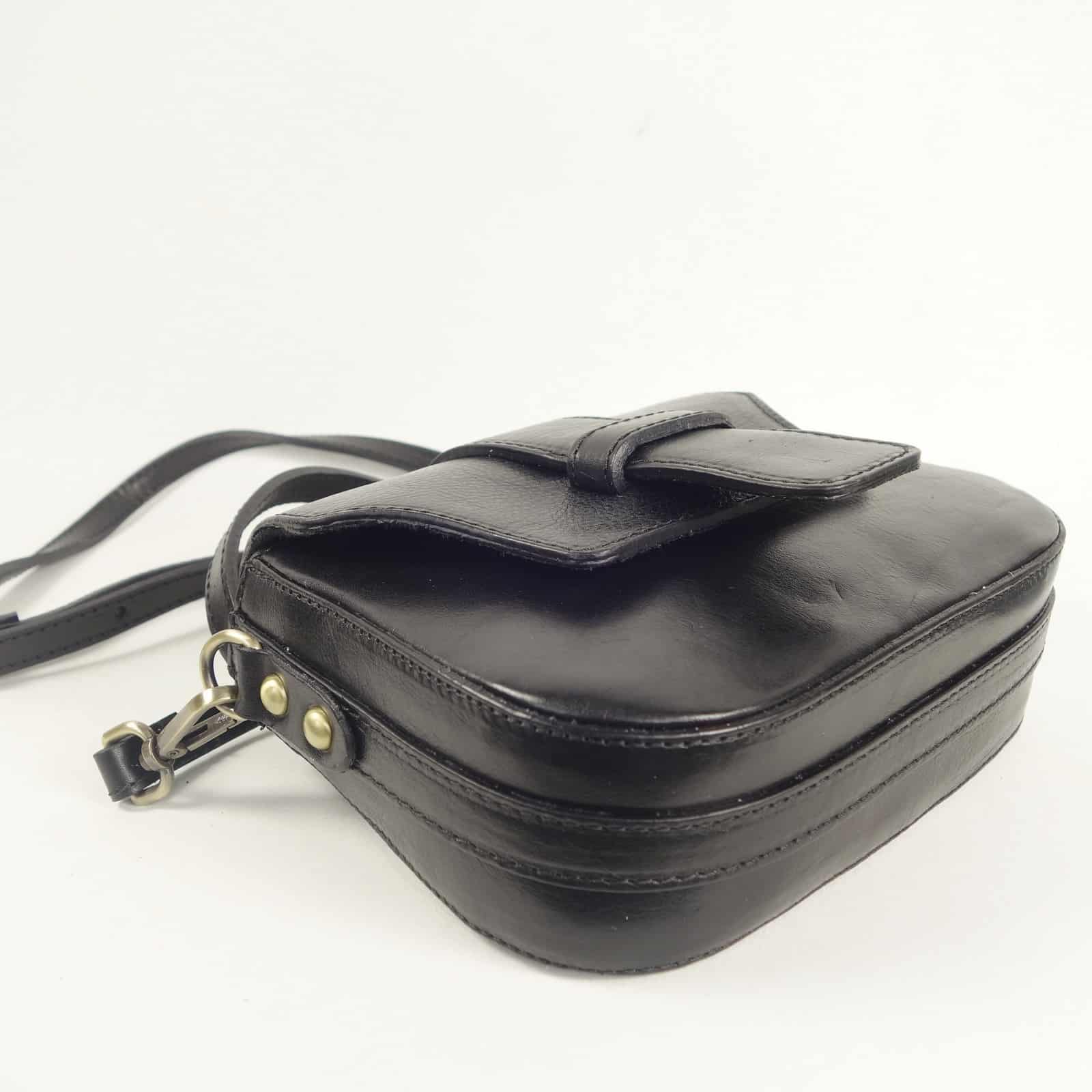 Collection Esprit Cuir GEA mini sac bandoulière cuir noir