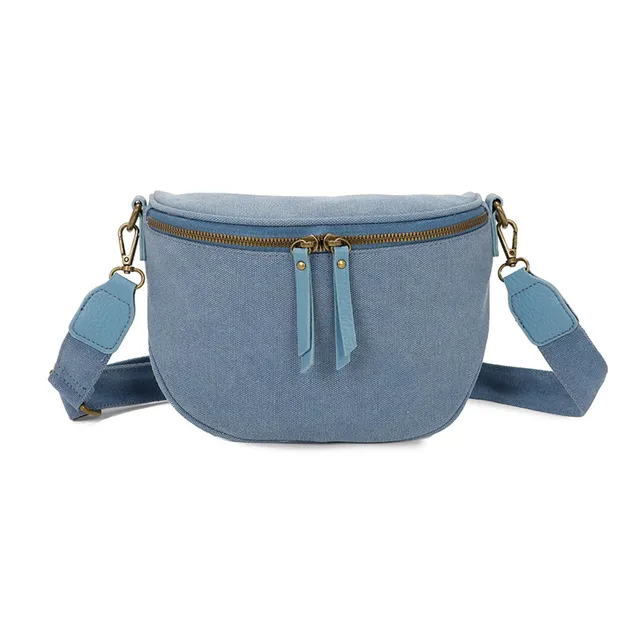 Gallantry Sacs Bandoulière Banane Sac Bleu Clair Canvas