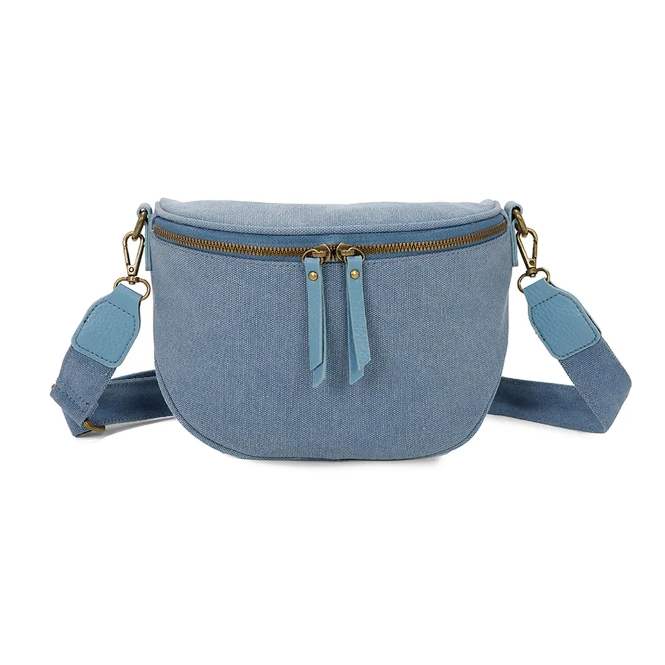 Gallantry Sacs Bandoulière Banane Sac Bleu Clair Canvas