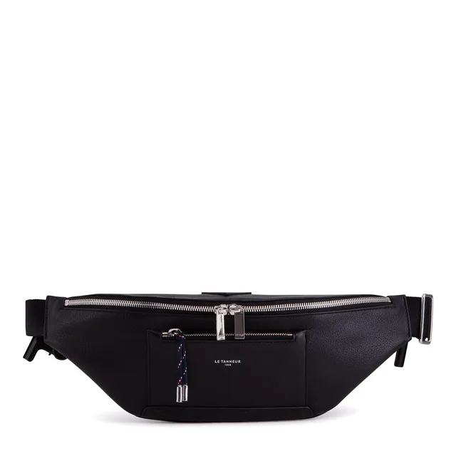 Le Tanneur Nathan Sac banane cuir grainé noir 18 cm
