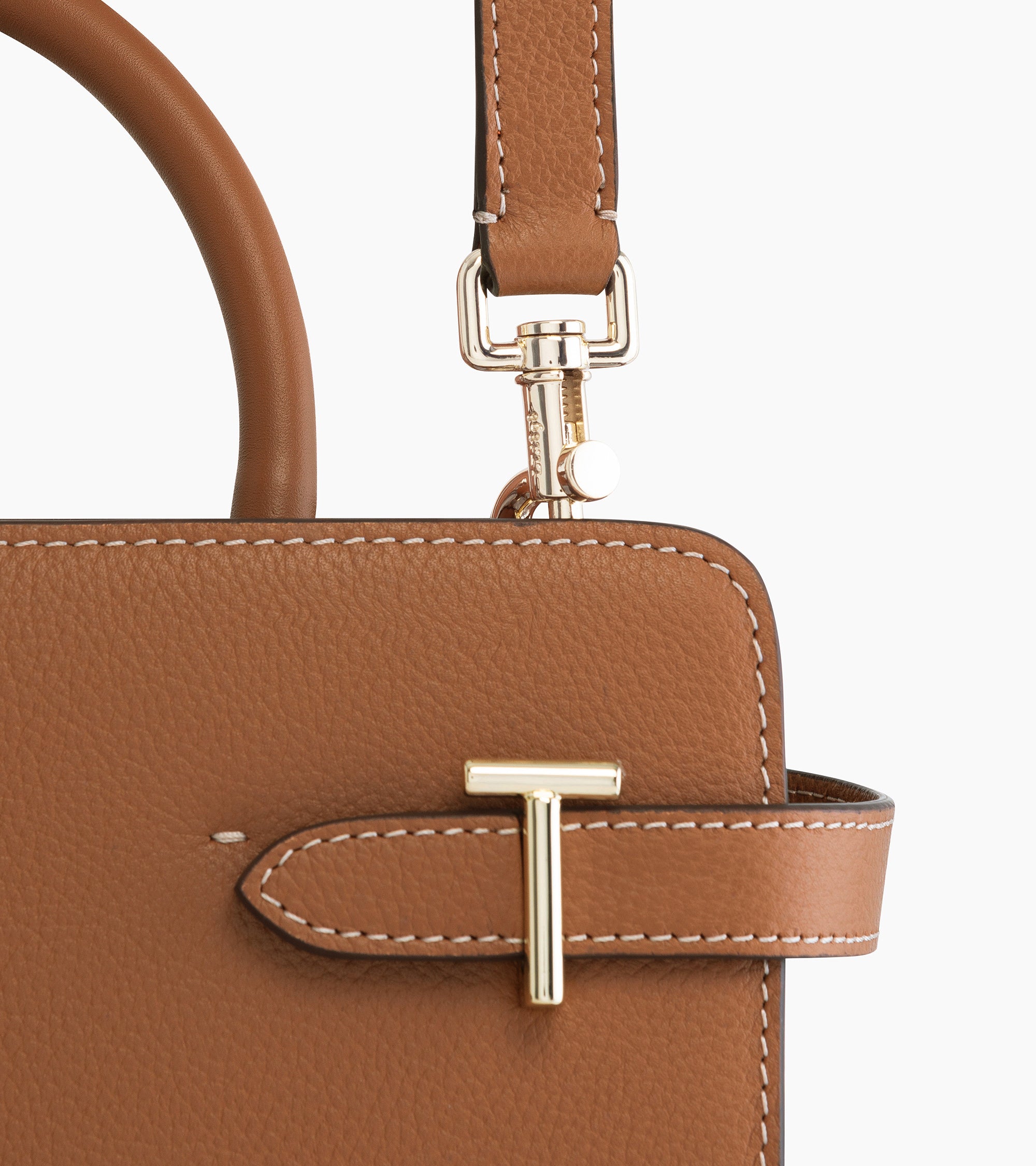 Le Tanneur Emilie sac à main cuir grainé Brown Tan moyen