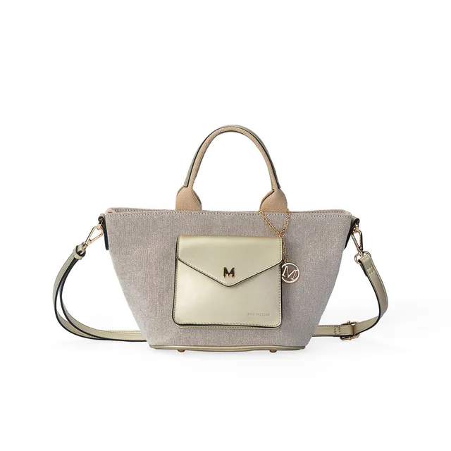 Mac Alyster Miss Bohème Lin petit sac à main Doré 36x12x20 cm