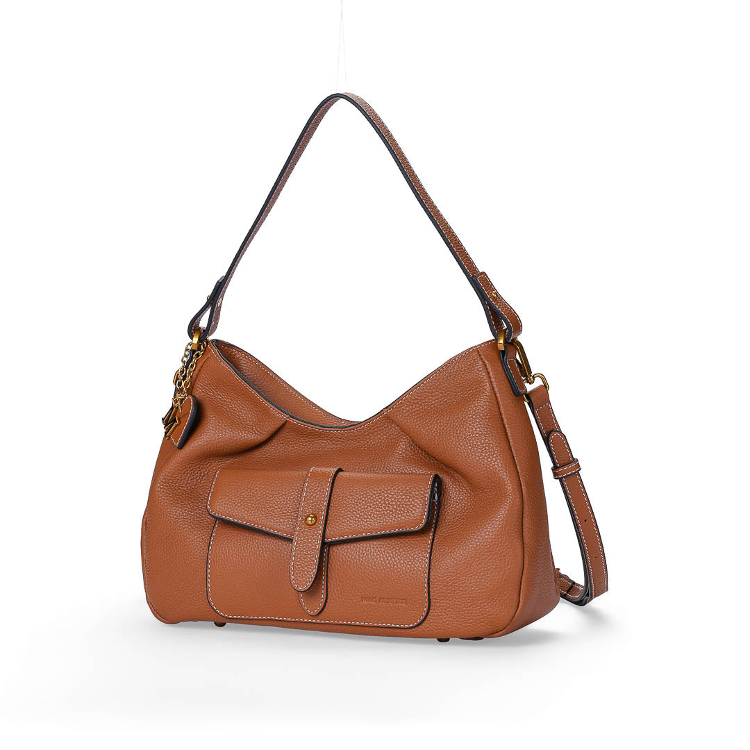 MAC ALYSTER ODALIA sac besace Marron Cognac cuir 31 cm