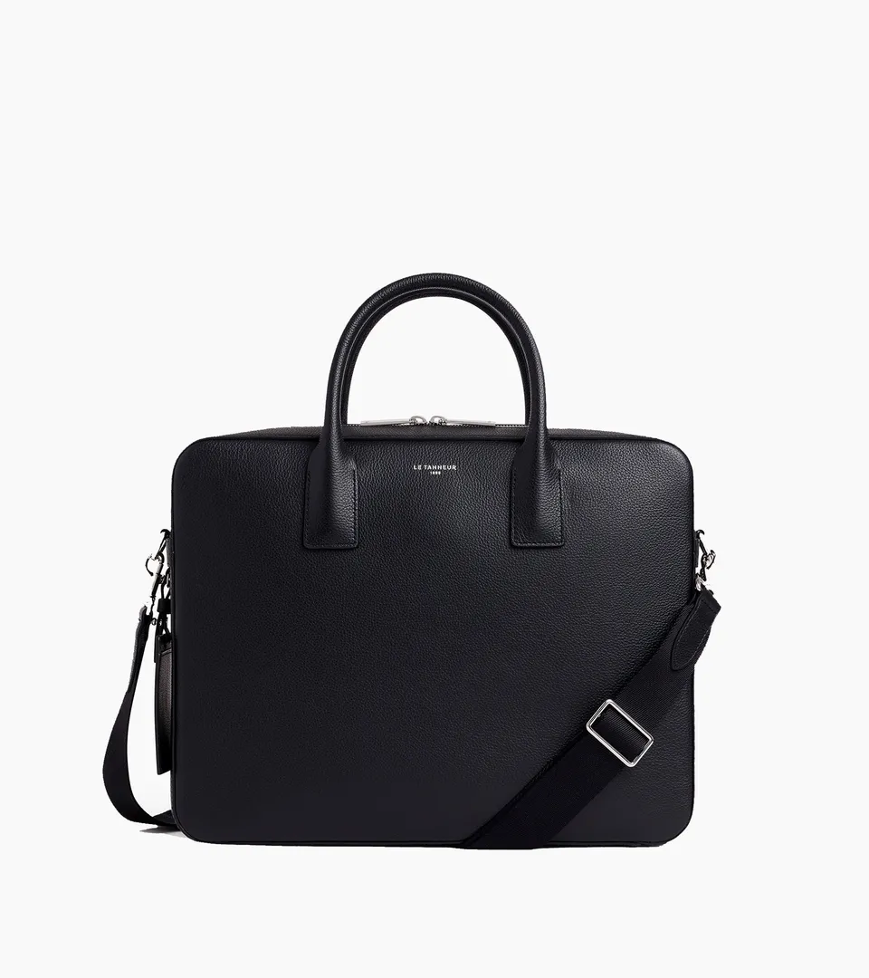 Le Tanneur Emile porte-documents 14" cuir grainé noir