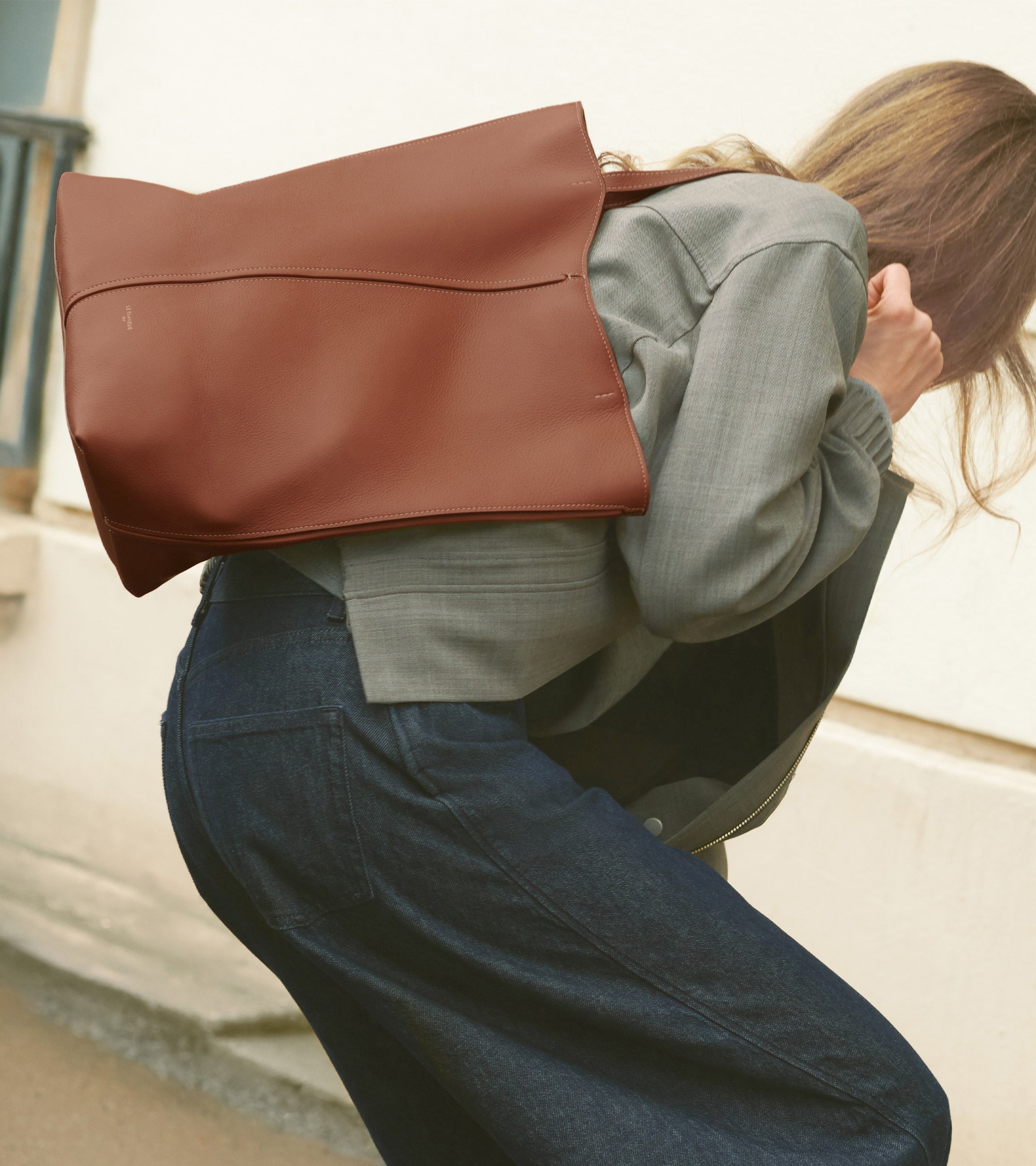 Le Tanneur Hortense Sac Cabas Moyen Cuir Mahogany Brown