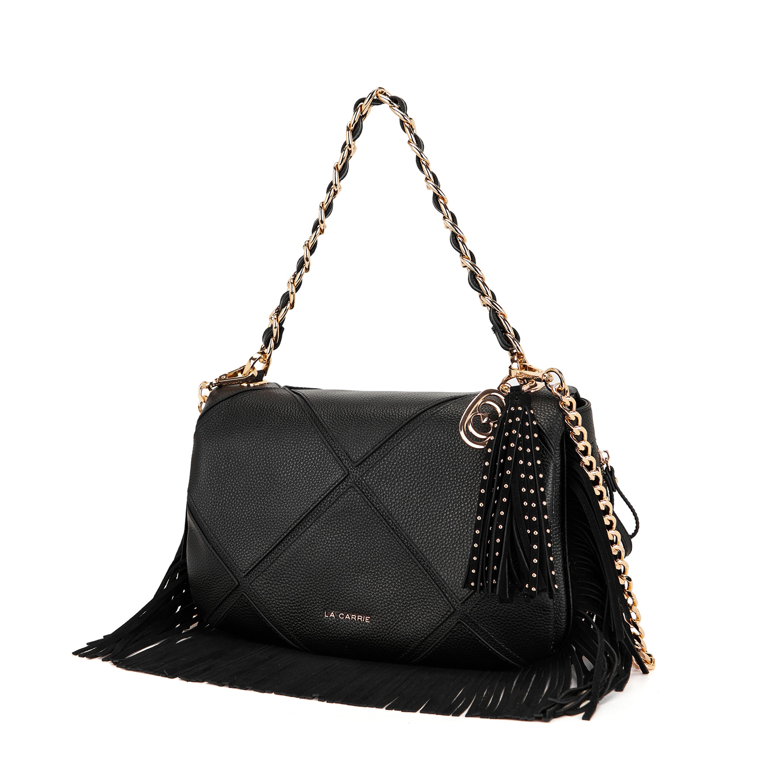 La Carrie Isabel sac à épaule noir cuir 35x29 cm
