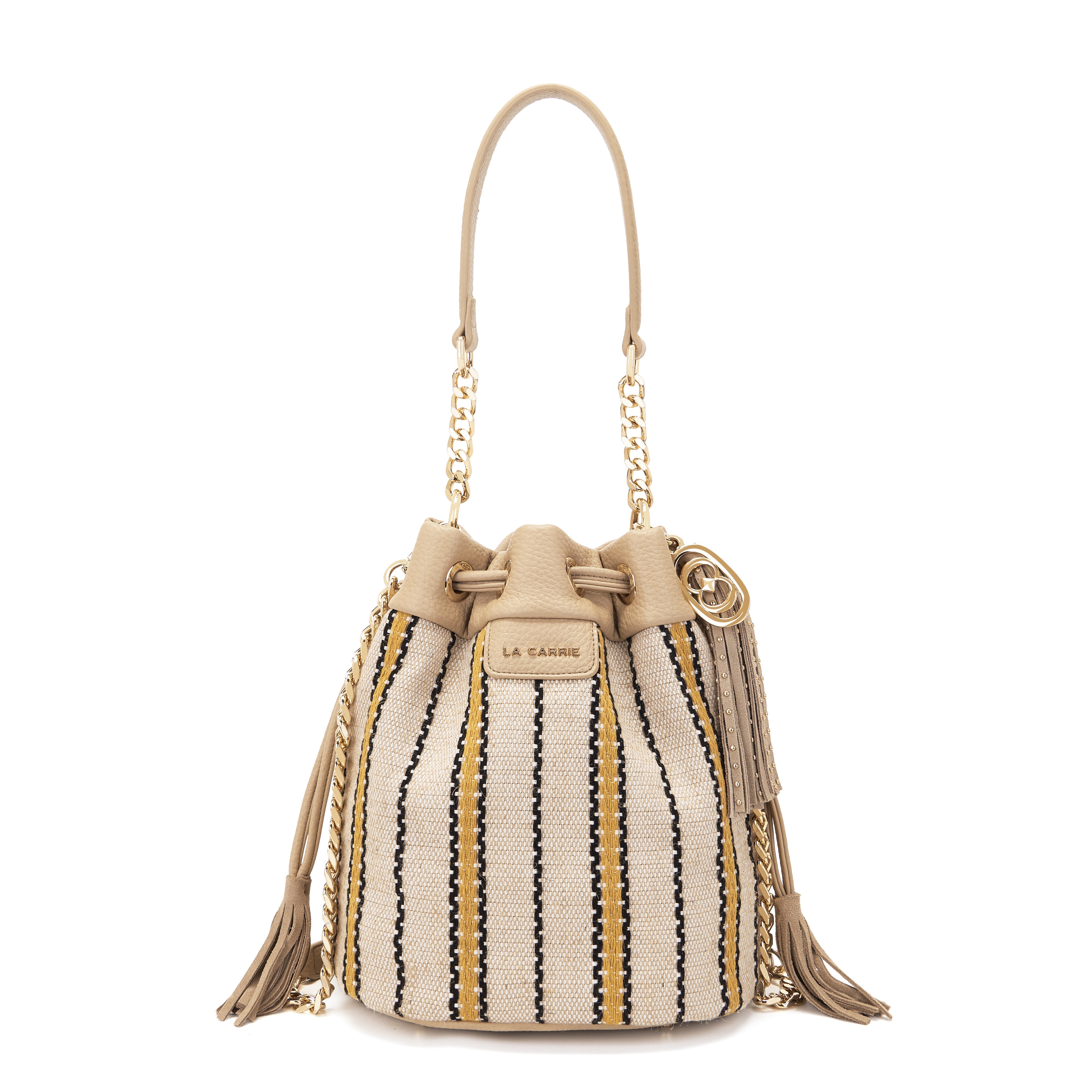 La Carrie Bag Bicolor sac seau jaune 24x17x26cm