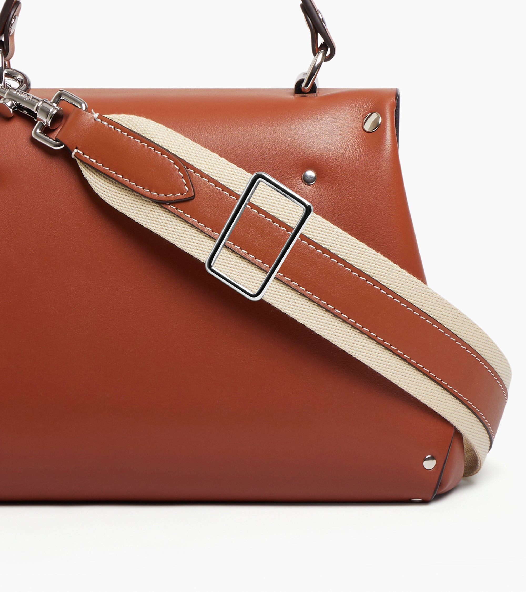 Le Tanneur Sans Couture petit sac à main cuir lisse marron
