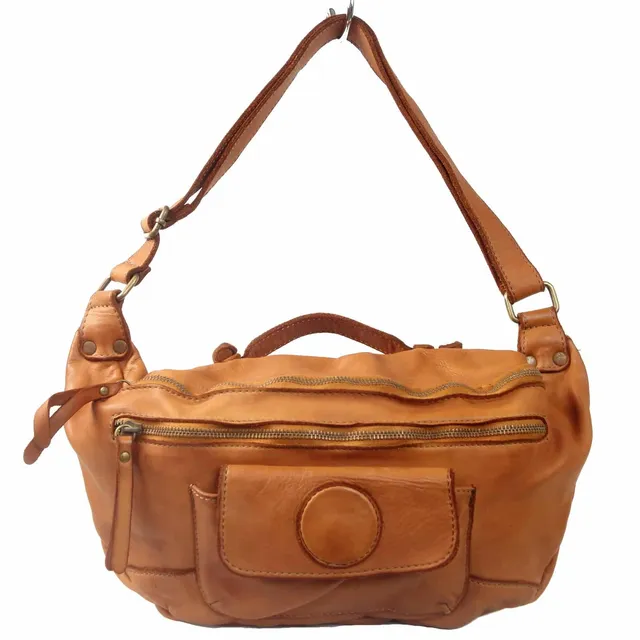 Collection Esprit Cuir Dario sac banane XL camel cuir