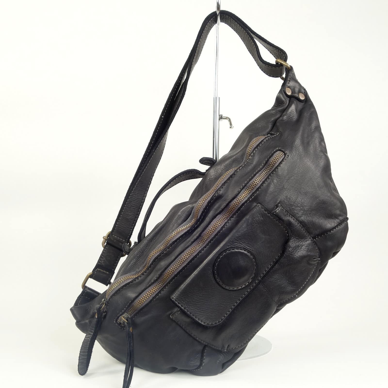 Collection Esprit Cuir DARIO sac banane XL noir cuir