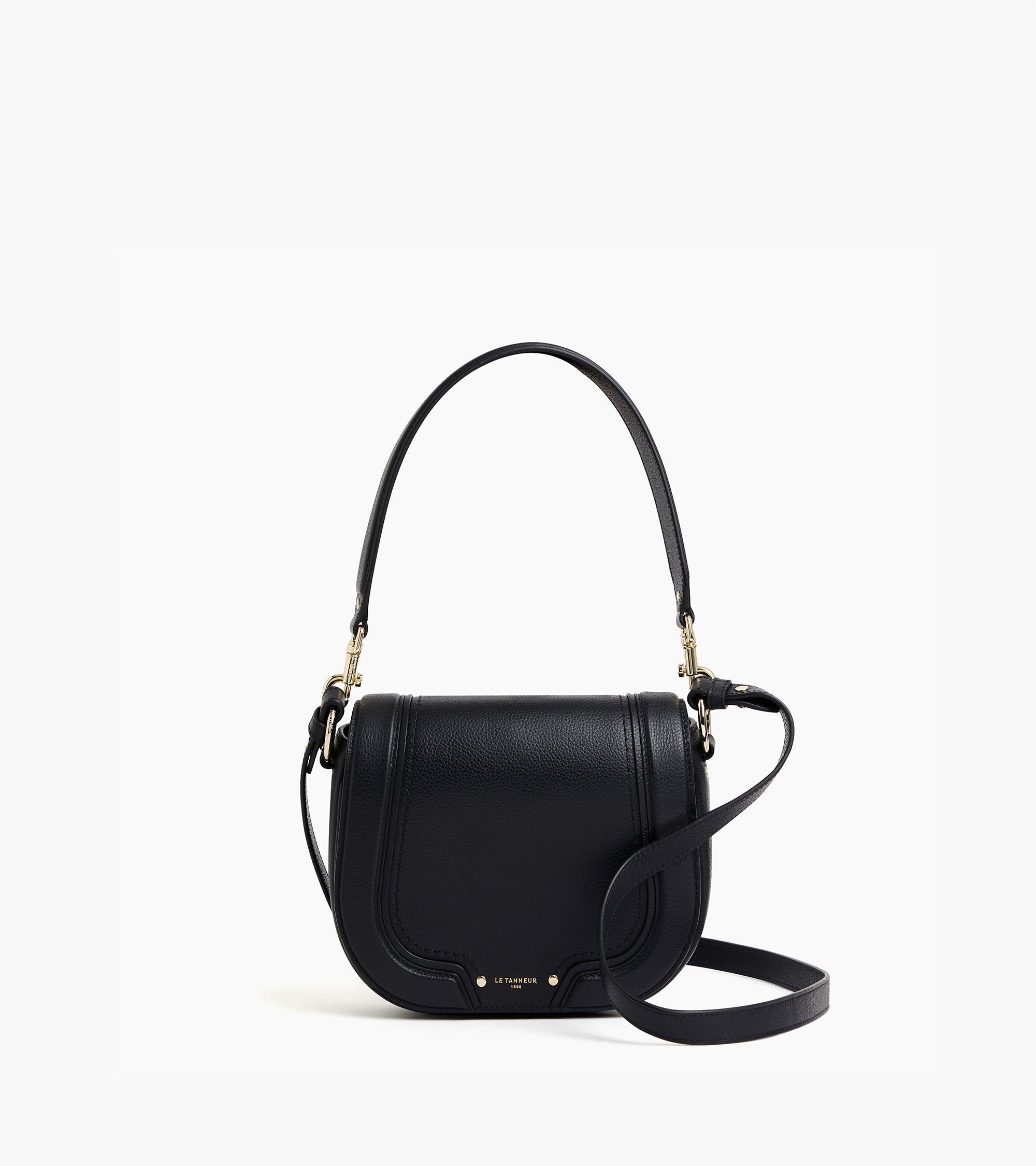 Le Tanneur Ella besace cuir grainé moyen Black
