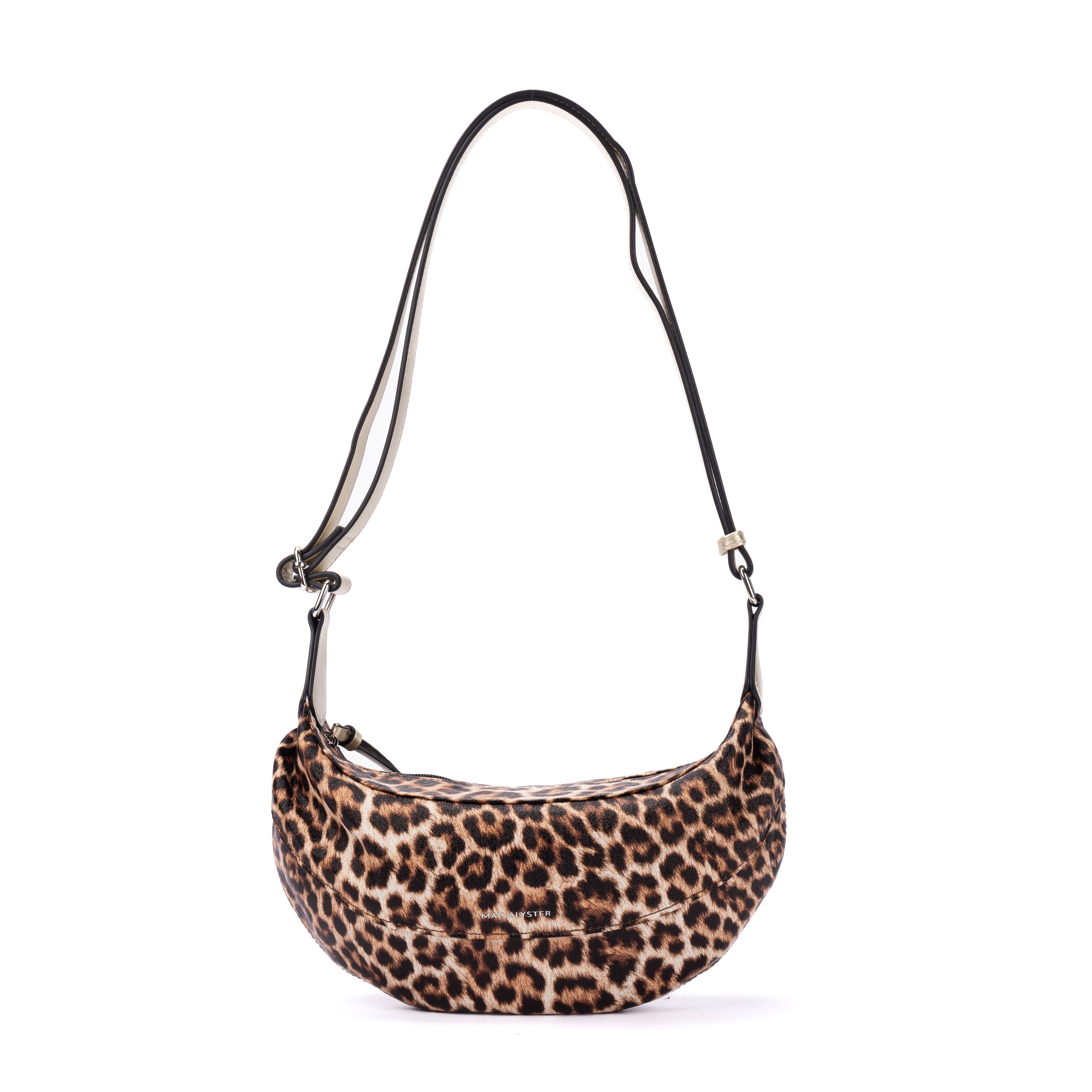 MAC ALYSTER CAPSULE LEOPARD Sac demi-lune Doré imprimé