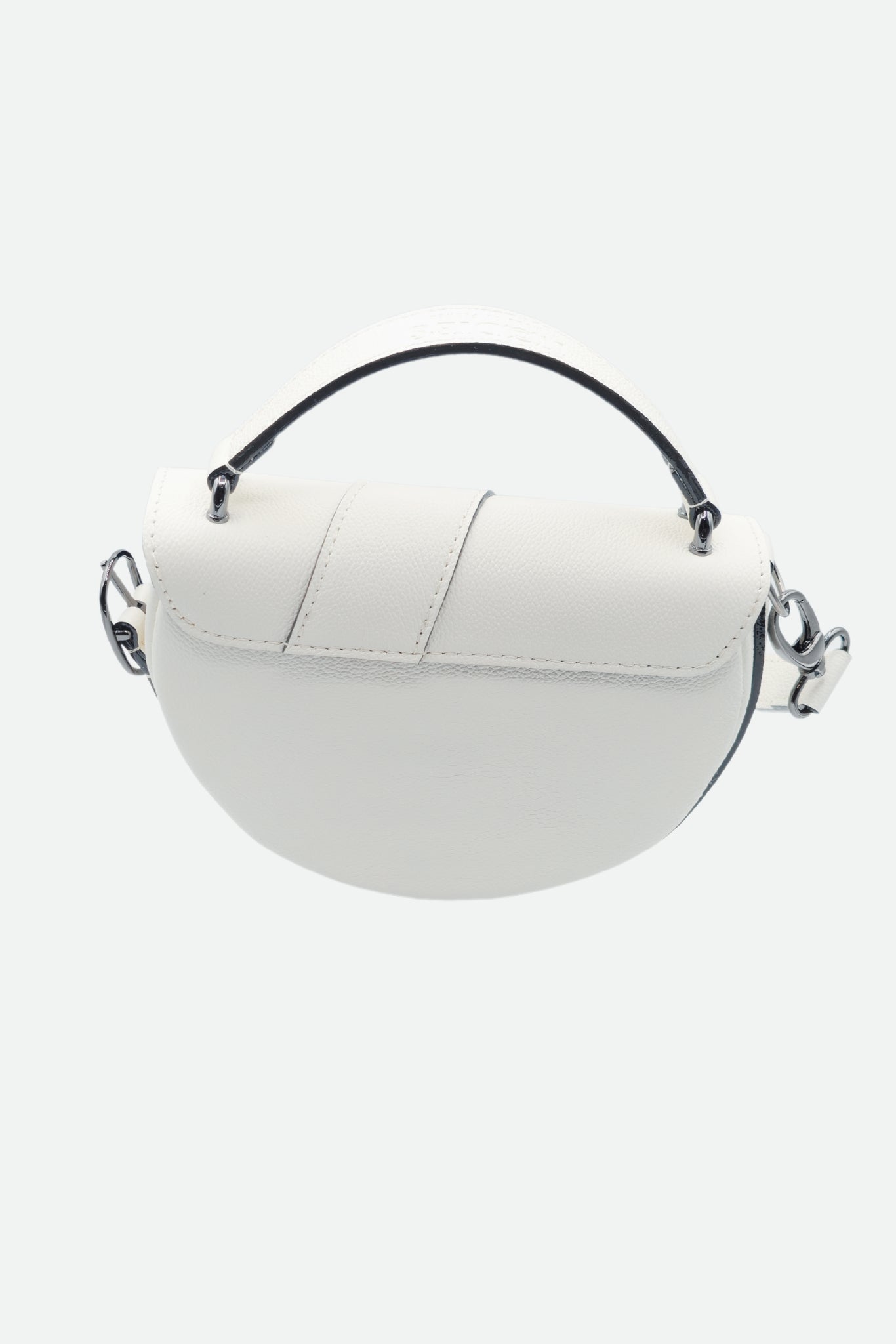 Nodie's Côme sac demi-lune cuir blanc grainé